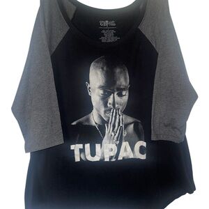 Torrid Black & Gray Tupac Raglan Graphic Jersey